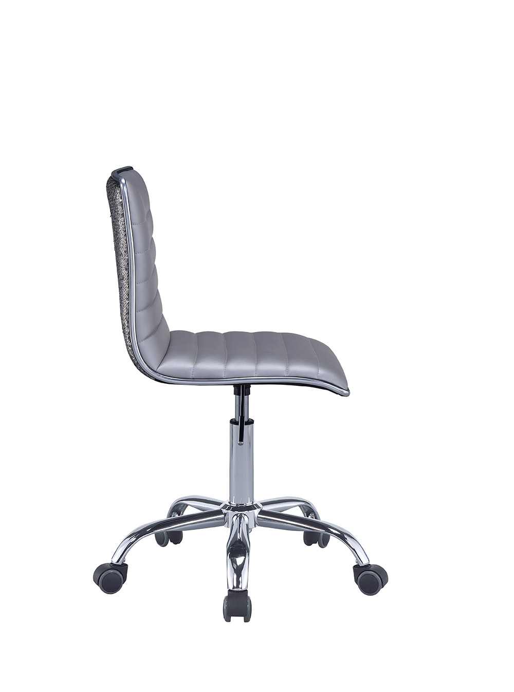 ACME Alessio Modern Leisure PU Swivel Chair Height Adjustable With Curved Backrest And Casters For Living Room, Bedroom, Dining Room, Office - Silver 8 ACME Alessio Modern Leisure PU Swivel Chair Height Adjustable with Curved Backrest and Casters for Living Room, Bedroom, Dining Room, Office - Silver