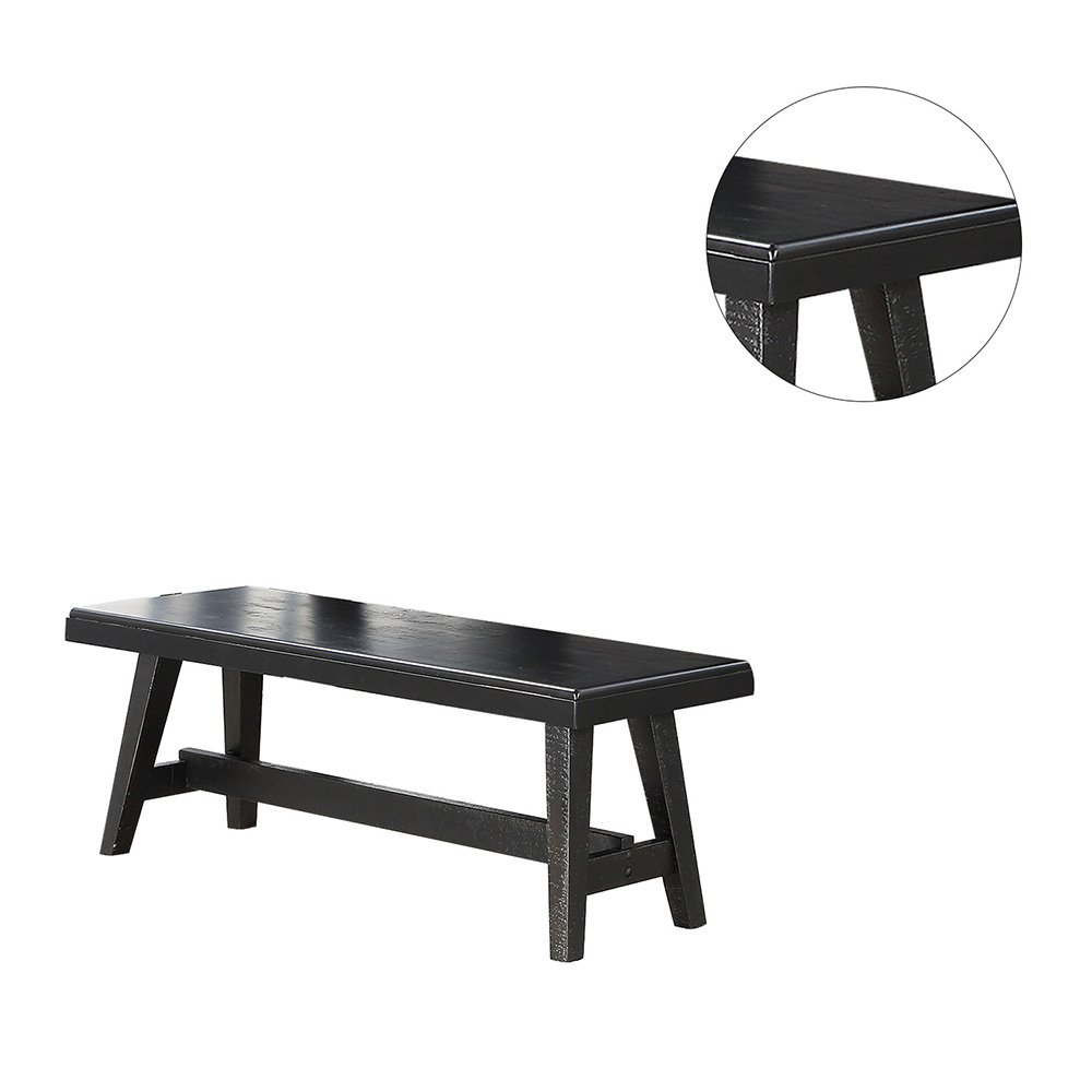 54" Wood Dining Bench for Restaurant, Cafe Black United States