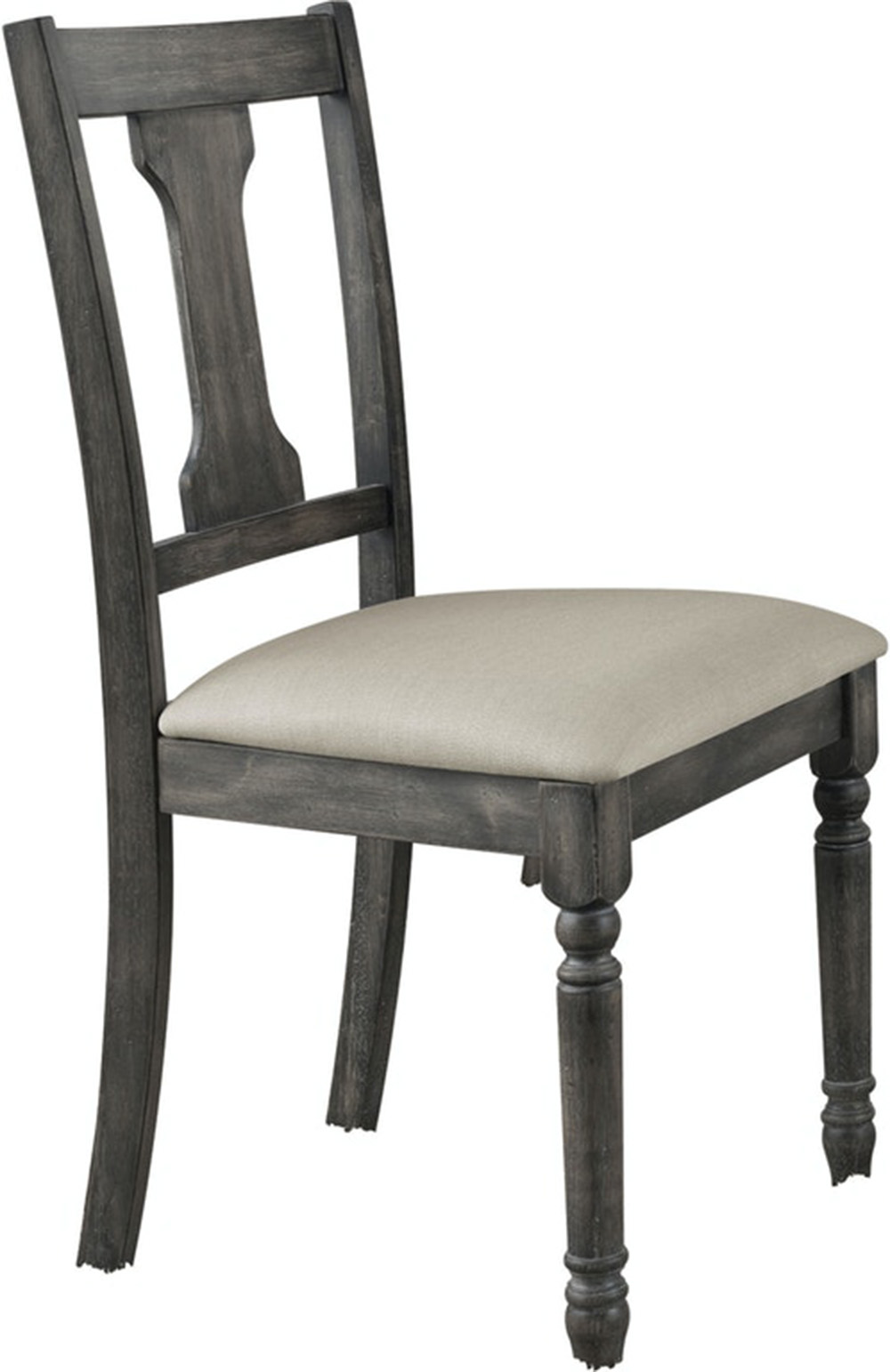ACME Wallace Linen Upholstered Dining Chair Set of 2, with High Backrest, and Wood Legs, for Restaurant, Cafe, Tavern, Office, Living Room - Gray