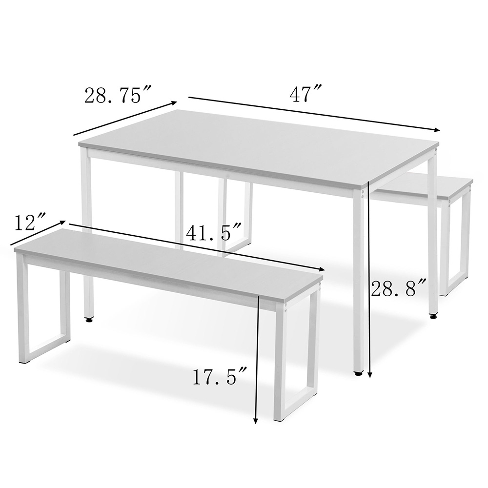 TOPMAX 3 Piece Dining Set for Small Spaces White