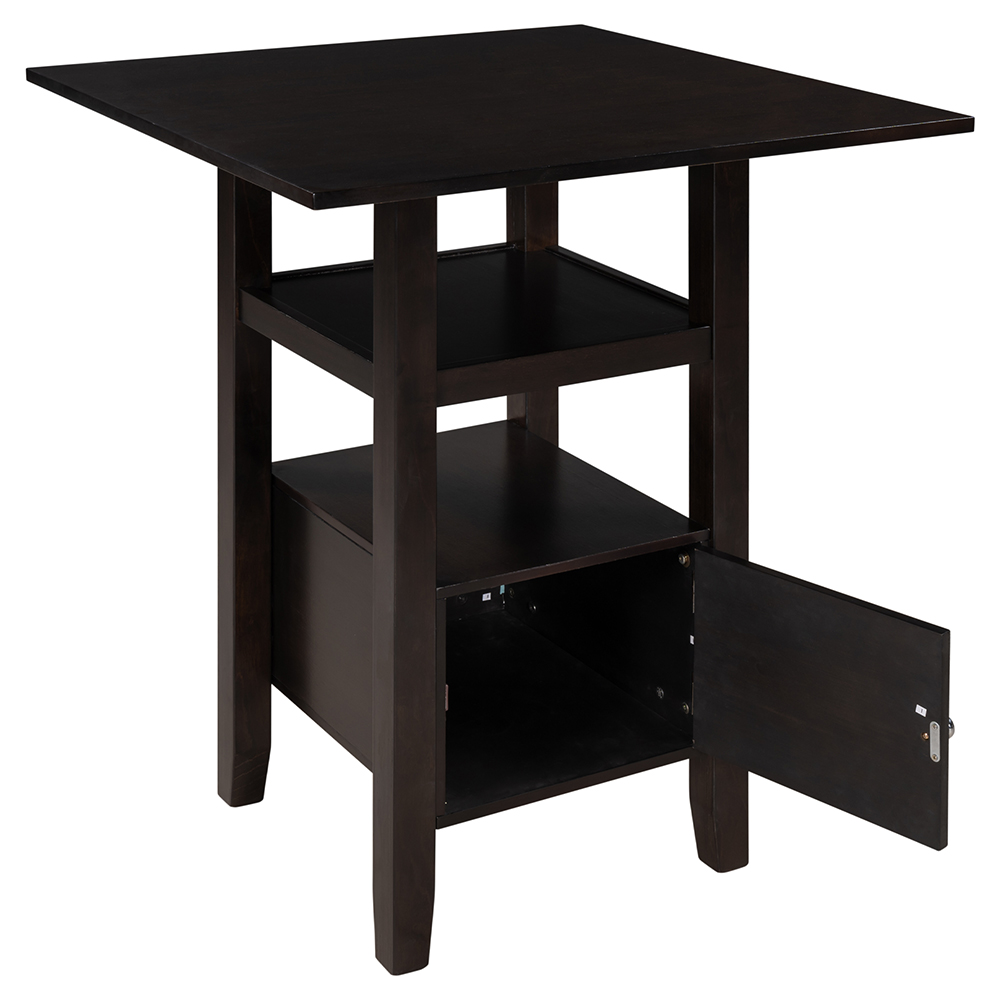 TOPMAX Counter Height Wood Dining Table Brown