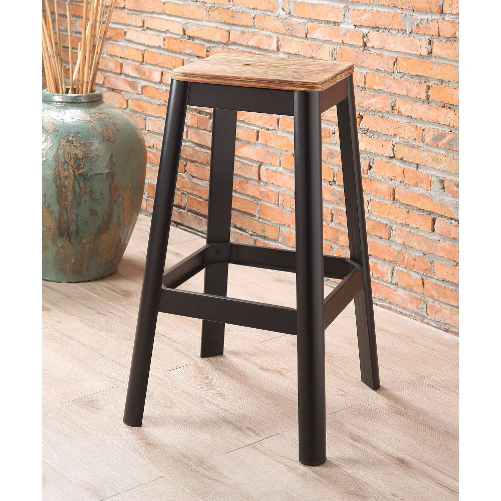 ACME Jacotte Wood Bar Stool With Metal Legs, For Restaurant, Cafe, Tavern, Office, Living Room - Black 1 ACME Jacotte Wood Bar Stool with Metal Legs, for Restaurant, Cafe, Tavern, Office, Living Room - Black