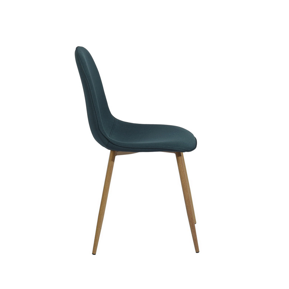 Velvet Upholstered Dining Chair Set of 4, with Curved Backrest, and Metal Legs, for Restaurant, Cafe, Tavern, Office, Living Room - Navy
