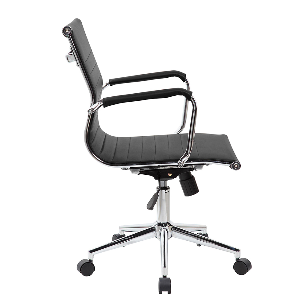 Techni Home Office Adjustable Rotatable Chair with Ergonomic Backrest and Lumbar Support - Black