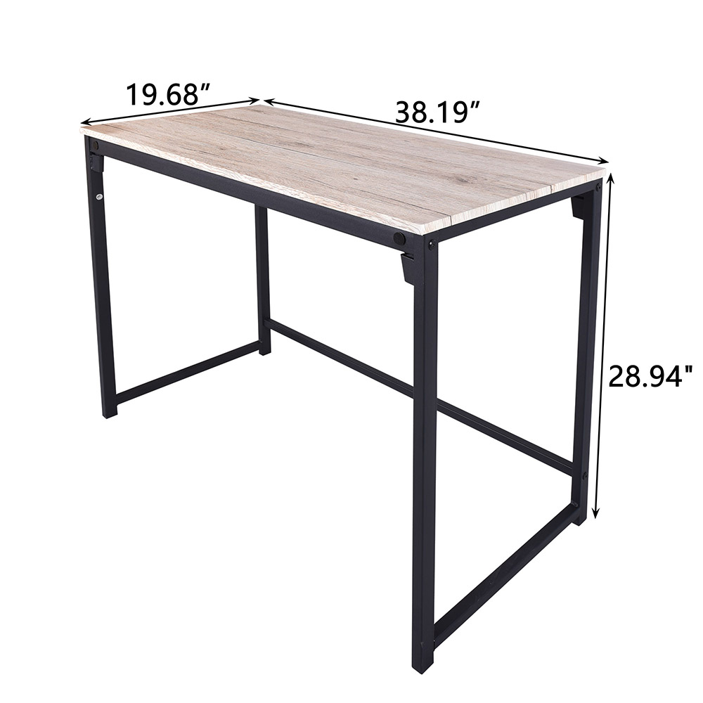 Home Office Computer Desk with MDF Tabletop and Metal Frame, for Game Room, Office, Study Room - Oak