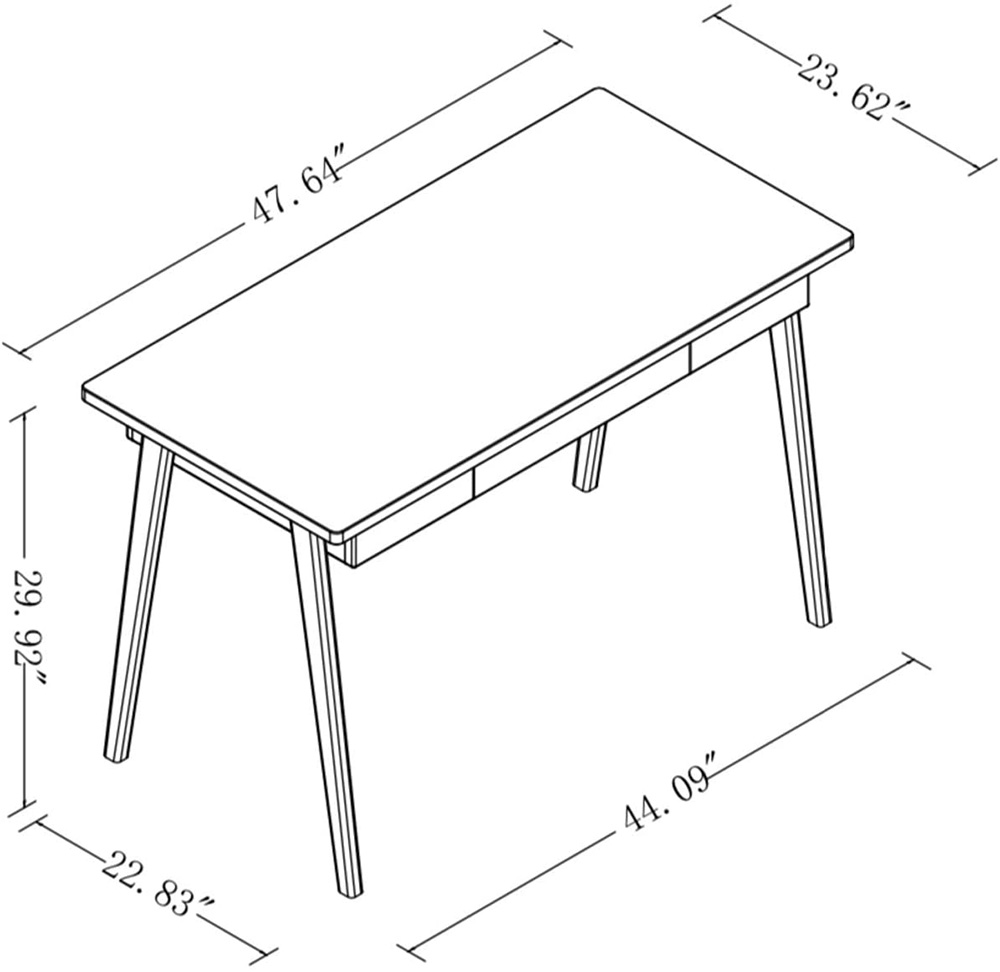 Home Office Computer Desk with 1 Storage Drawer and Solid Wood Legs, for Game Room, Office, Study Room - Natural