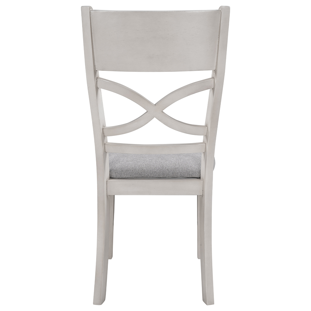 TOPMAX Upholstered Farmhouse Dining Chair Set of 4, with Wooden Frame, for Restaurant, Cafe, Tavern, Office, Living Room - Gray