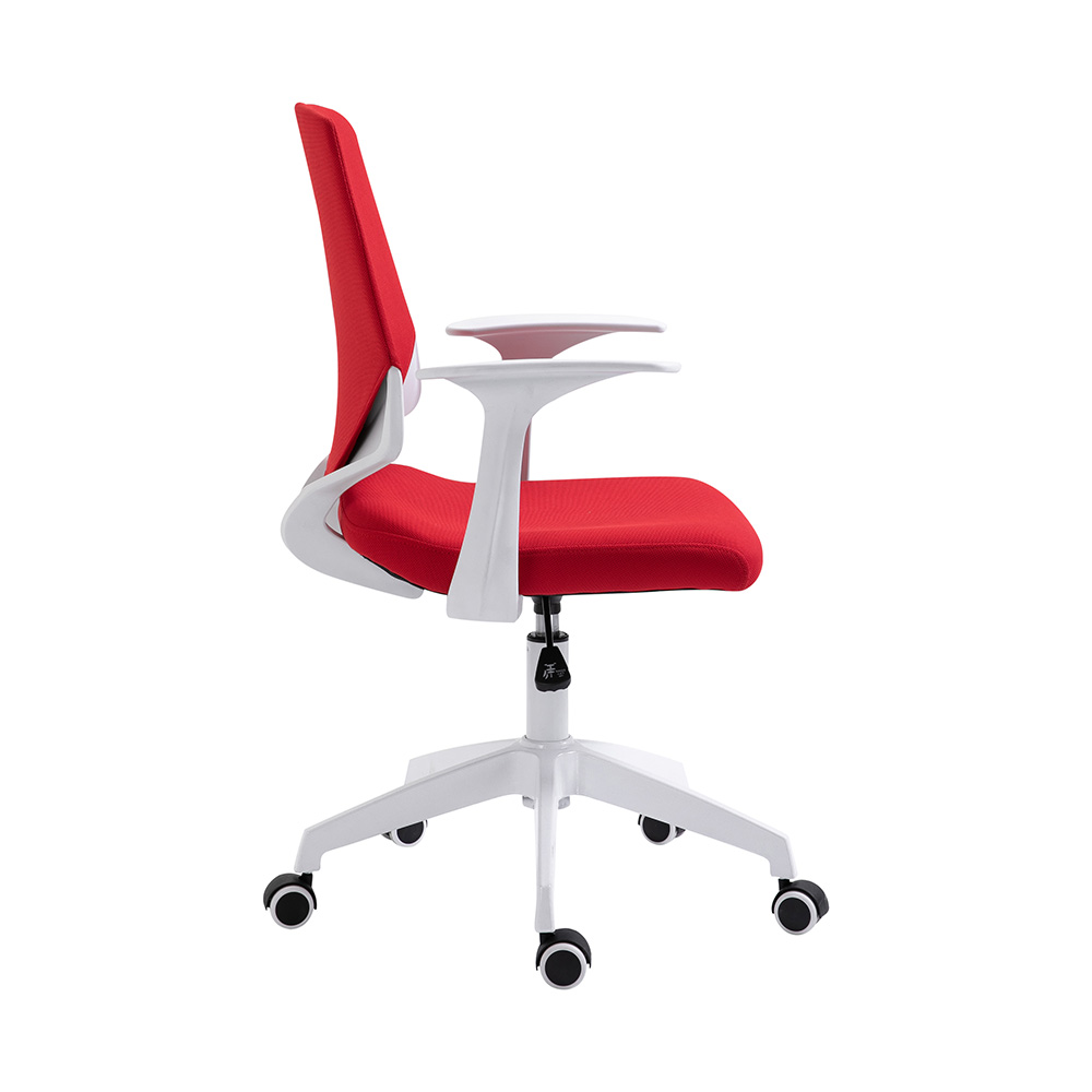 Techni Home Office Fabric Adjustable Rotatable Chair With Ergonomic Backrest And Casters - Red 7 Techni Home Office Fabric Adjustable Rotatable Chair with Ergonomic Backrest and Casters - Red