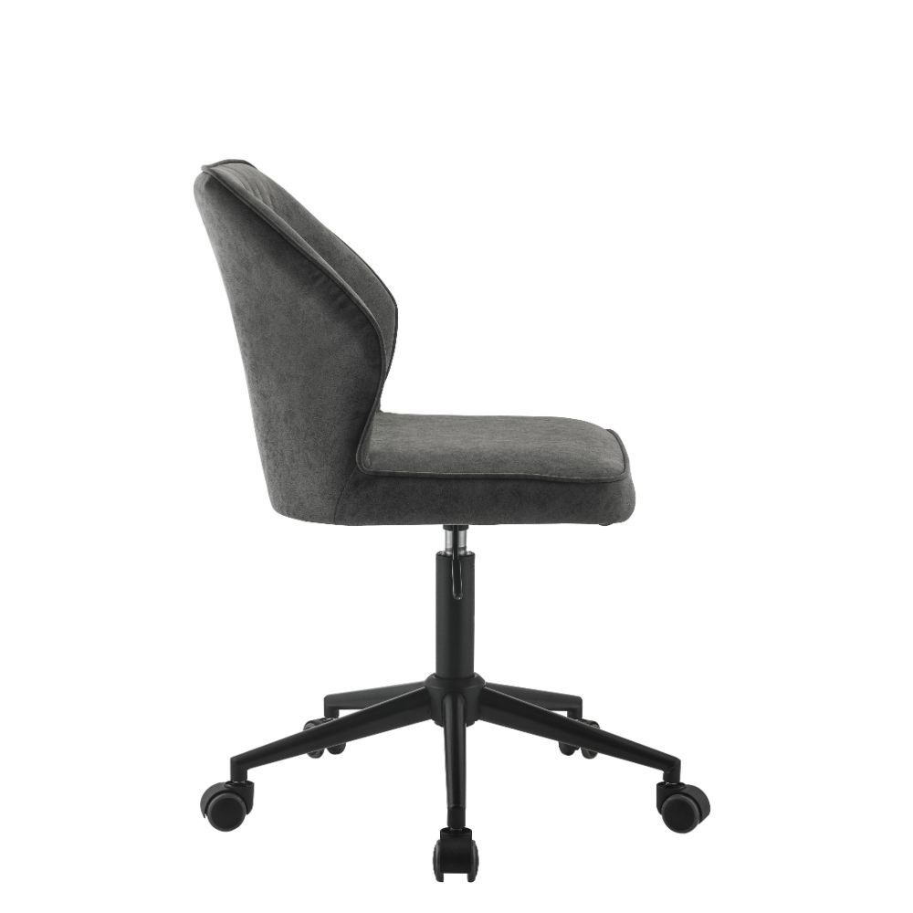 ACME Pakuna Modern Leisure PU Swivel Chair Height Adjustable With Curved Backrest And Casters For Living Room, Bedroom, Dining Room, Office - Gray 9 ACME Pakuna Modern Leisure PU Swivel Chair Height Adjustable with Curved Backrest and Casters for Living Room, Bedroom, Dining Room, Office - Gray