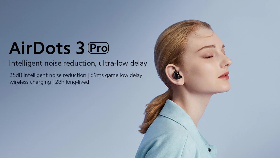 Xiaomi Redmi AirDots 3 Pro AI Adaptive Noise Cancellation Bluetooth5.2 TWS Earbuds Wireless Charging - Black