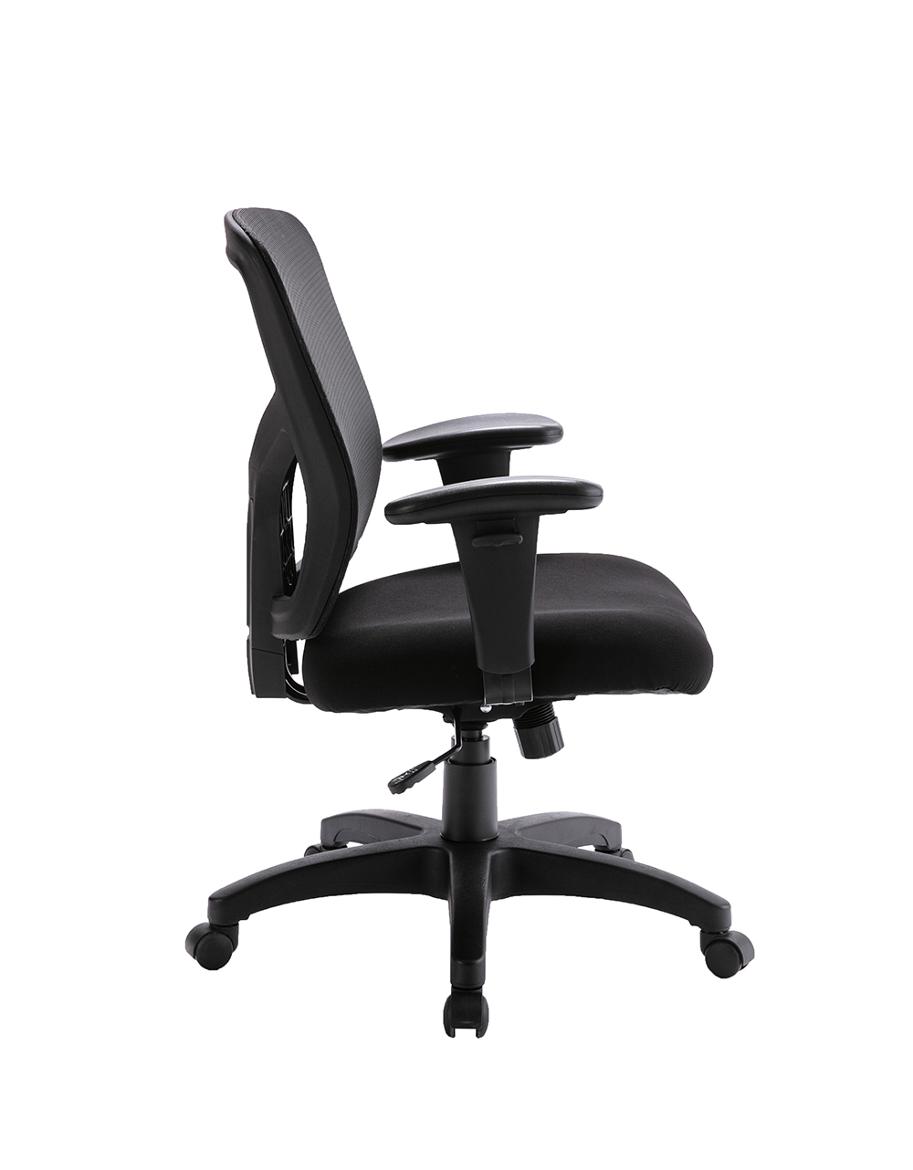 Home Office Nylon Mesh Adjustable Chair with Ergonomic Backrest and Casters - Black