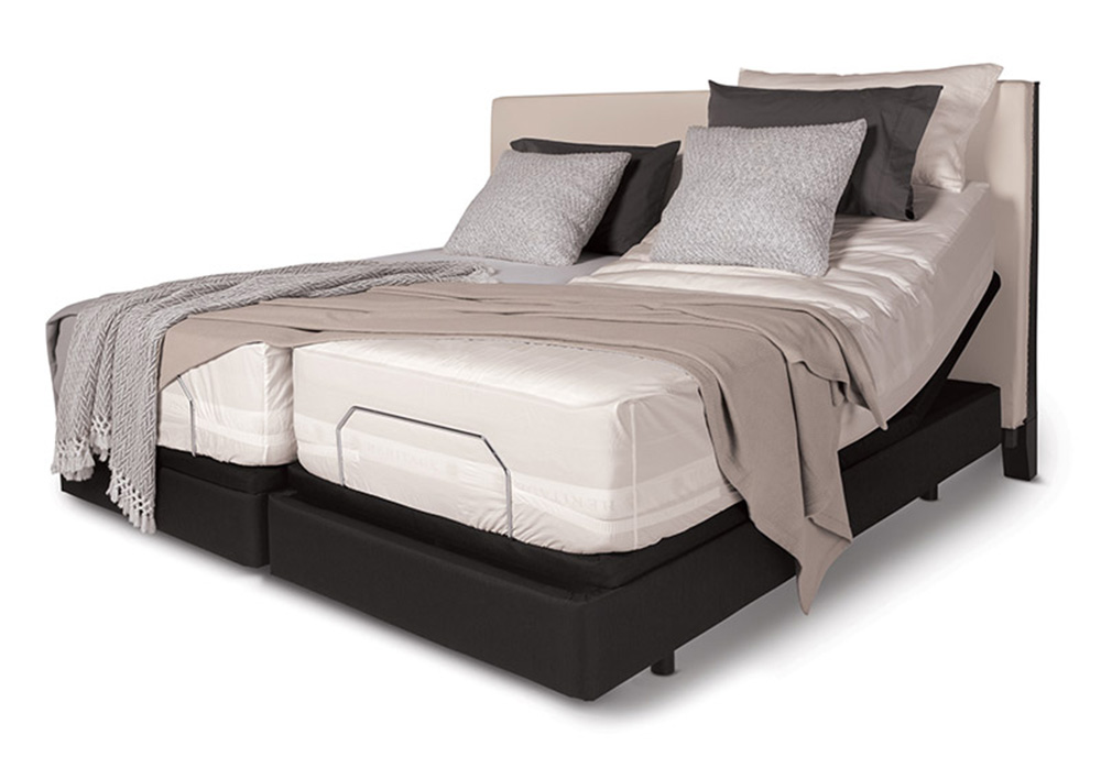 InMotion King-Size Adjustable Split Bed Frame Base with Remote Control, Relieve Stress and Pain - Black