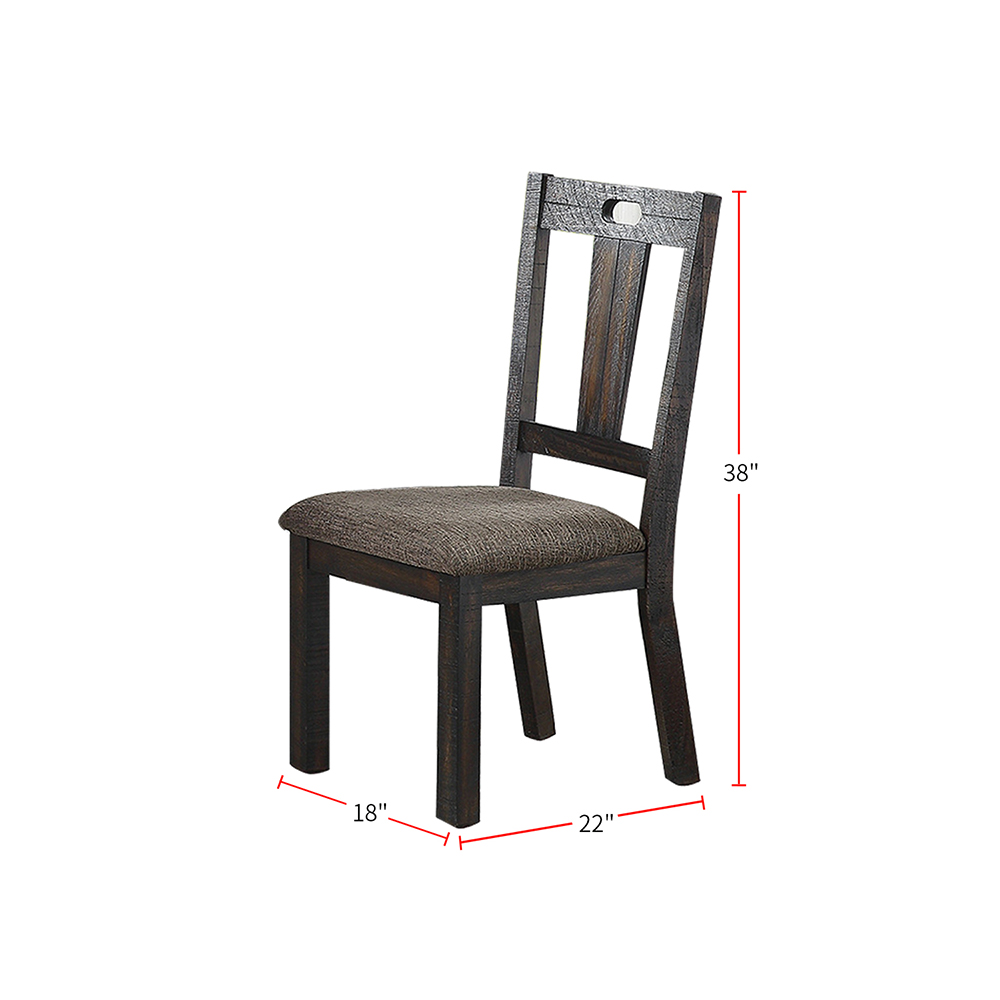 Fabric Upholstered Dining Chair Set of 2 Gray