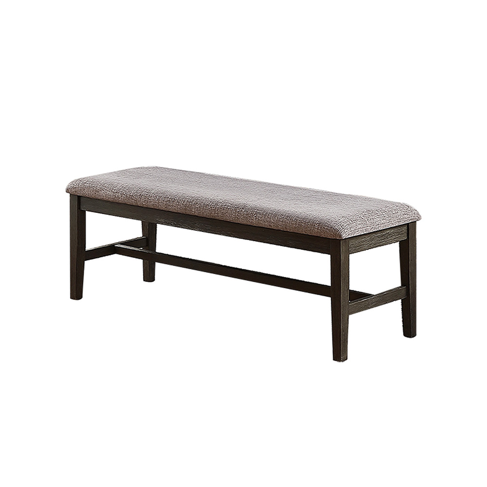 Fabric Upholstered Dining Bench, with Wooden Frame, for Restaurant, Cafe, Tavern, Office, Living Room - Gray