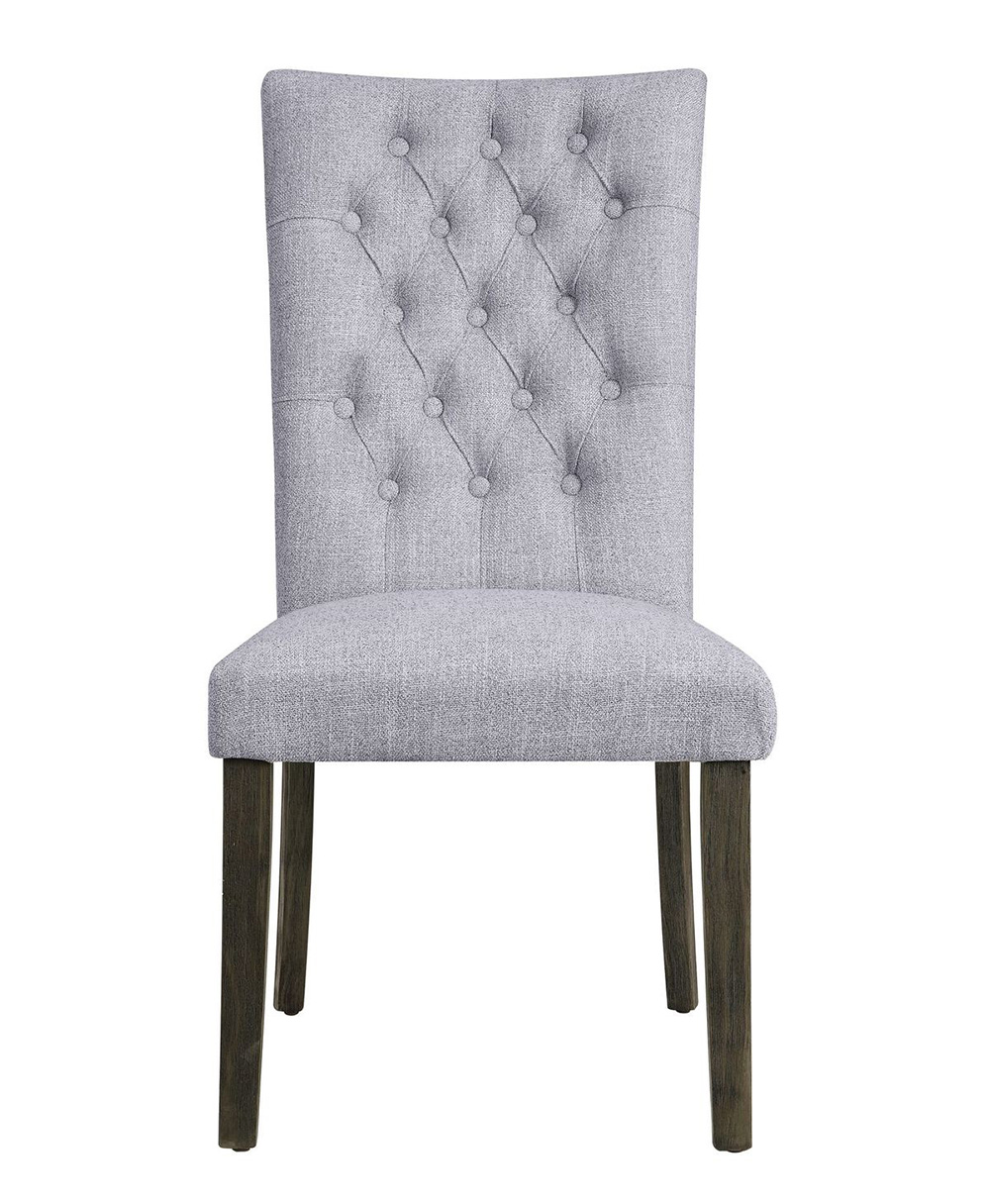 ACME Merel Fabric Upholstered Dining Chair Set of 2, with Button Tufted Backrest, and Wood Legs, for Restaurant, Cafe, Tavern, Office, Living Room - Gray