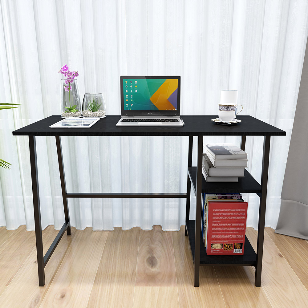 Home Office Computer Desk with MDF Tabletop and Metal Frame, for Game Room, Office, Study Room - Black