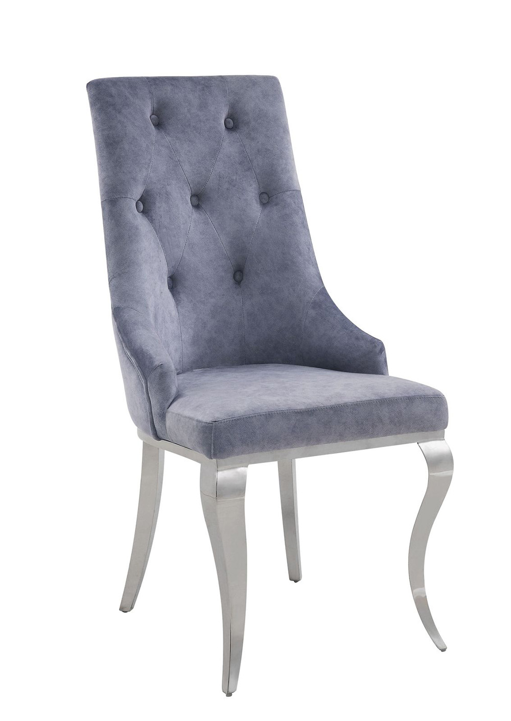 ACME Dekel Fabric Upholstered Dining Chair Set Of 2, With Button Tufted Backrest, And Metal Legs, For Restaurant, Cafe, Tavern, Office, Living Room - Gray 6 ACME Dekel Fabric Upholstered Dining Chair Set of 2, with Button Tufted Backrest, and Metal Legs, for Restaurant, Cafe, Tavern, Office, Living Room - Gray