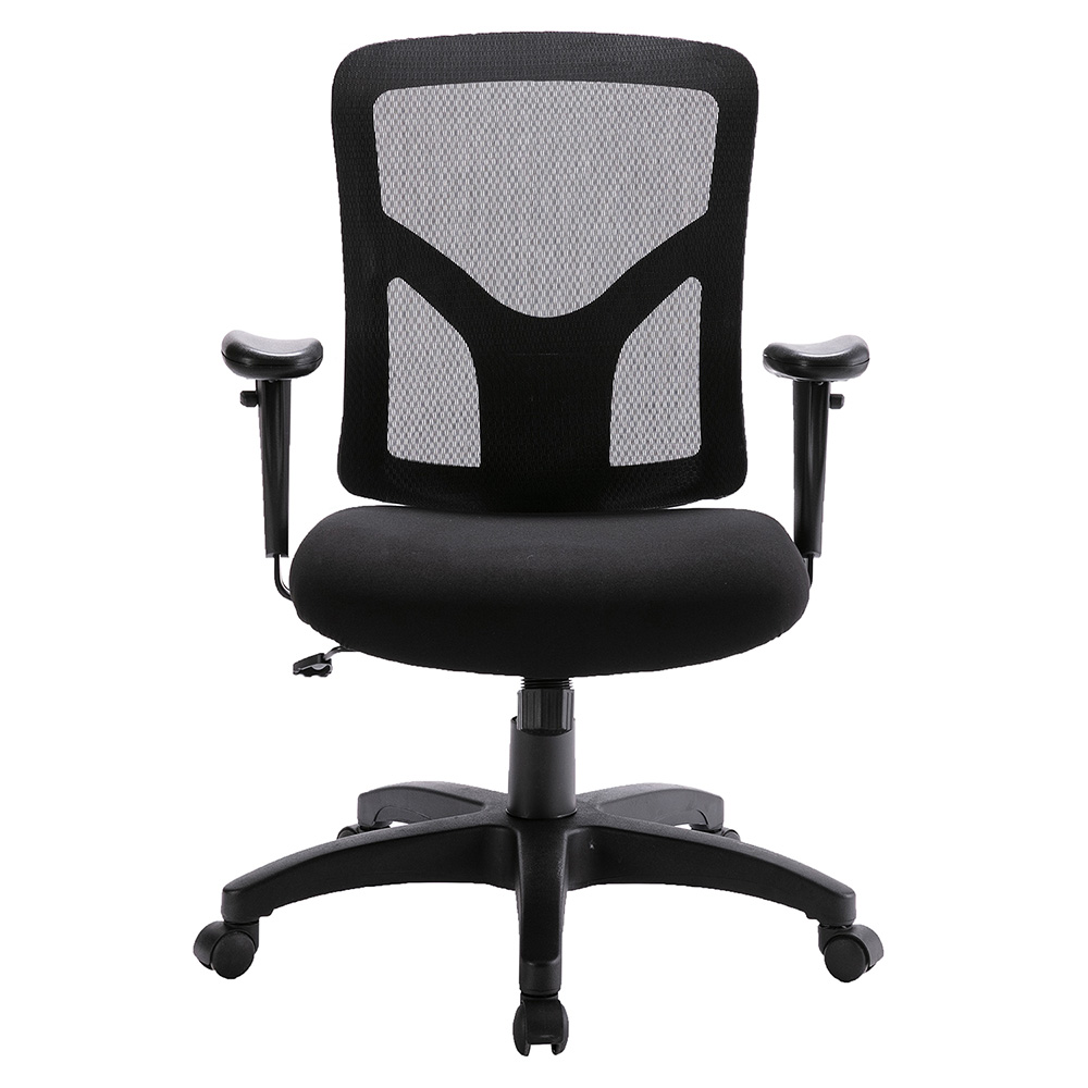 Home Office Nylon Mesh Adjustable Chair with Ergonomic Backrest and Casters - Black