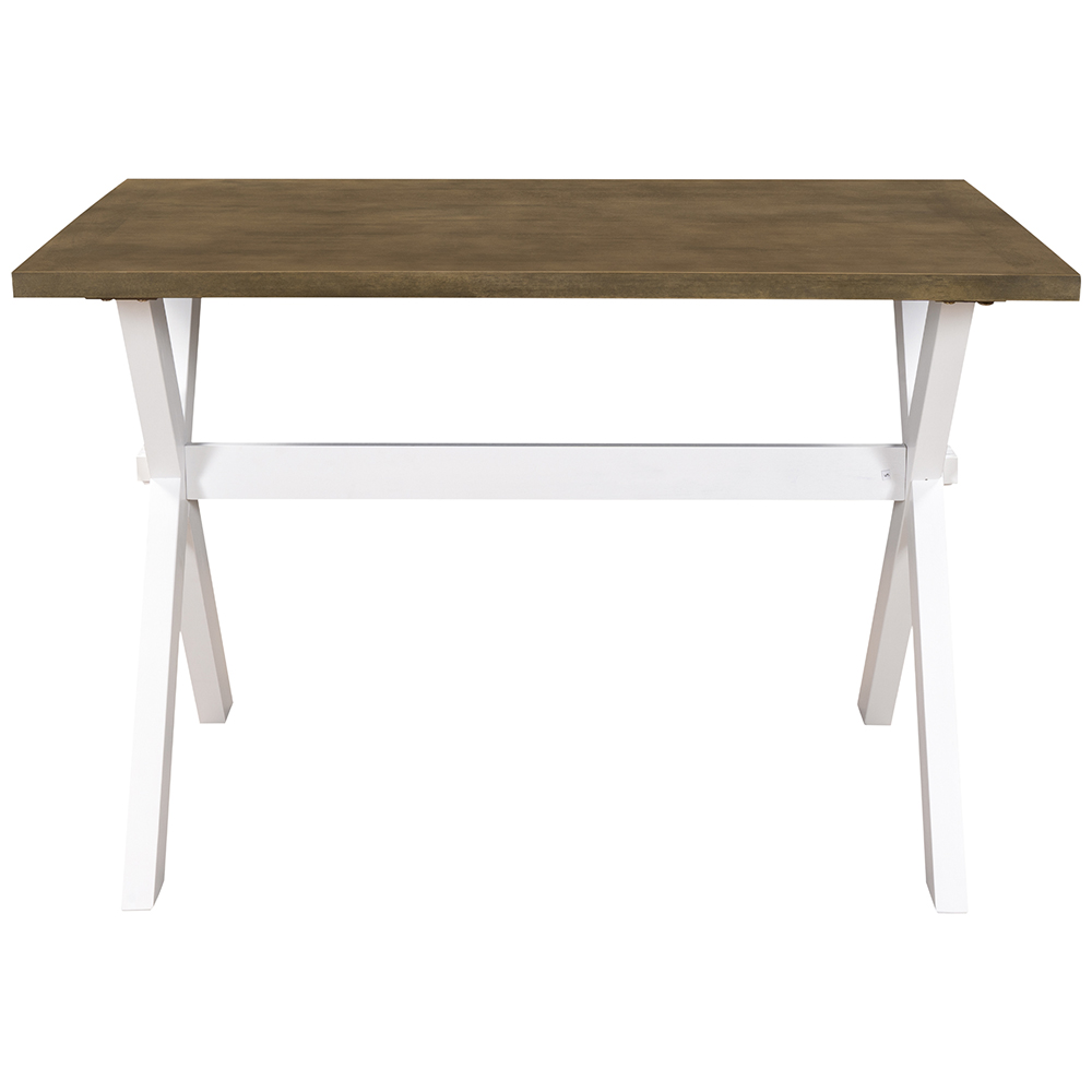 TOPMAX Farmhouse Rustic Wood Dining Table with X-shape Legs, for Small Apartment, Studio, Kitchen - White