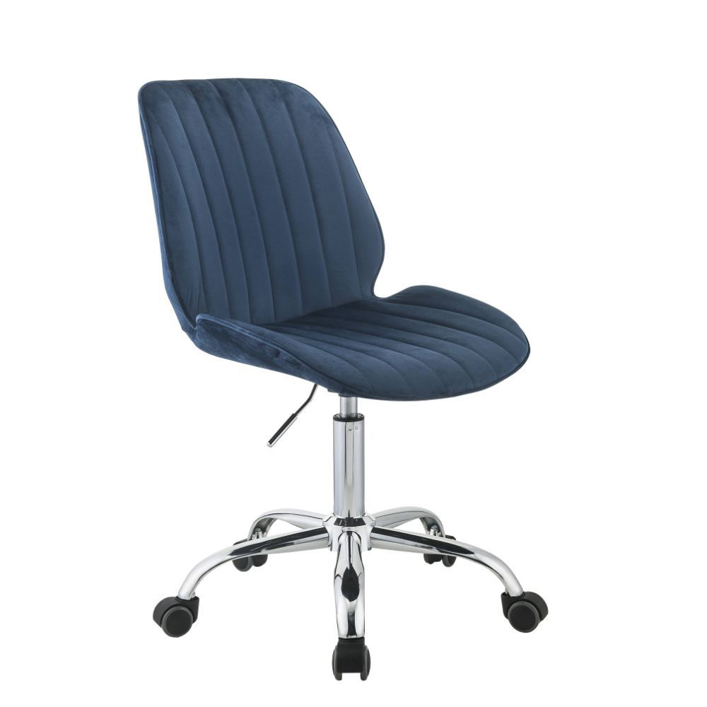 ACME Muata Modern Leisure Velvet Swivel Chair Height Adjustable With Curved Backrest And Casters For Living Room, Bedroom, Dining Room, Office - Blue 8 ACME Muata Modern Leisure Velvet Swivel Chair Height Adjustable with Curved Backrest and Casters for Living Room, Bedroom, Dining Room, Office - Blue