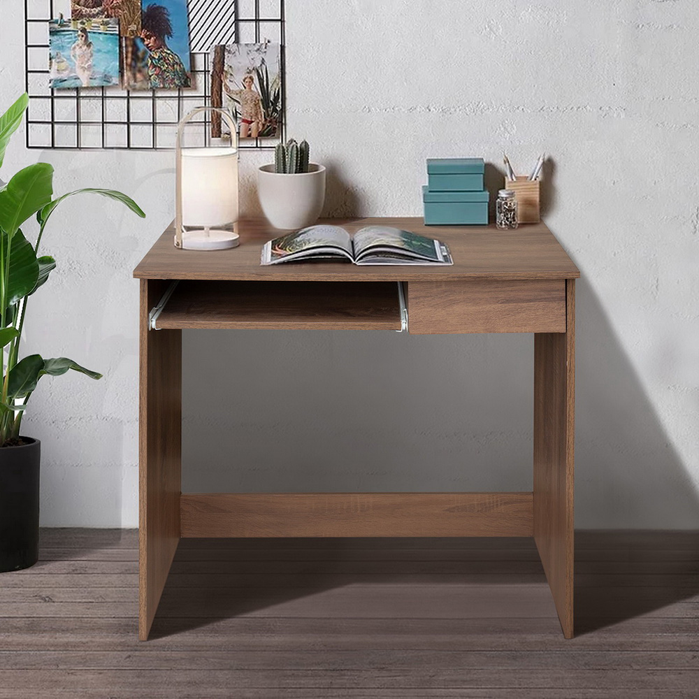 Home Office 31" Wooden Computer Desk with Keyboard Tray and Storage Drawer, for Game Room, Office, Study Room - Walnut