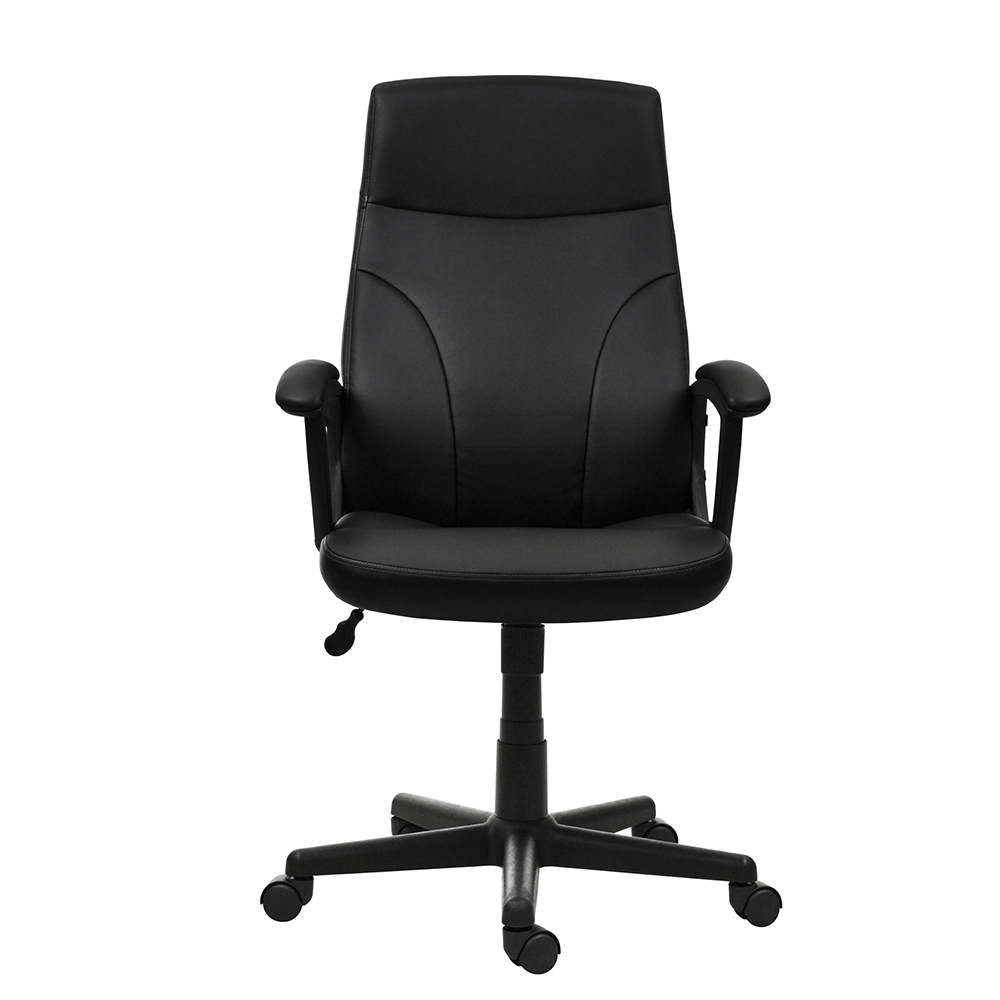 Techni Home Office Adjustable Rotatable Chair with Ergonomic Medium Backrest and Padded Armrest - Black