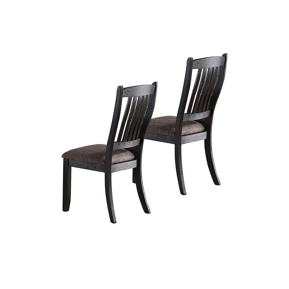 Fabric Upholstered Dining Chair Set of 2, with Wood Frame, for Restaurant, Cafe, Tavern, Office, Living Room - Black