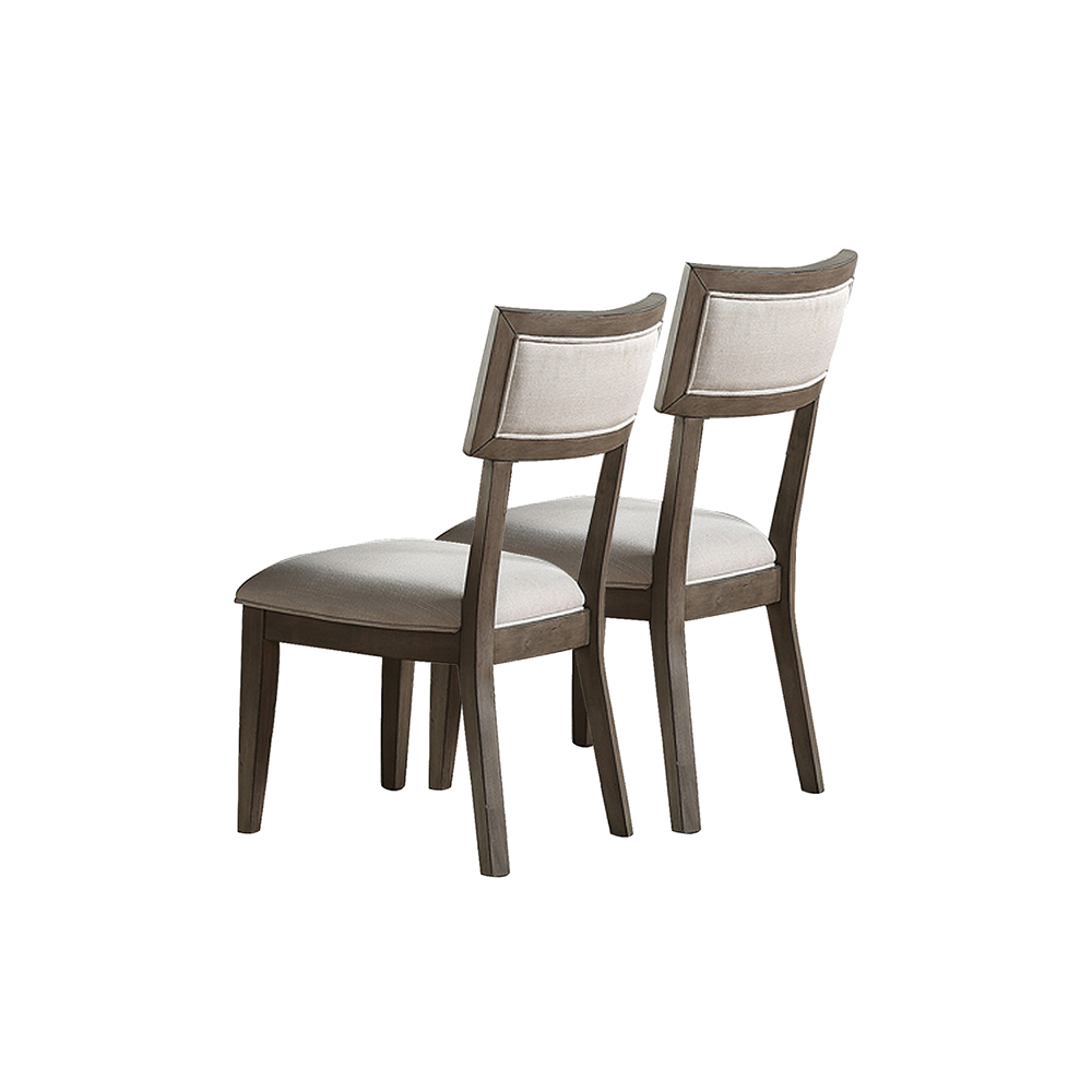 Fabric Upholstered Dining Chair Set of 2 White