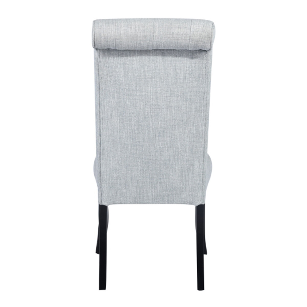 Fabric Tufted Upholstered Dining Chair Set of 2, with High Curved Backrest, and Wooden Frame, for Restaurant, Cafe, Tavern, Office, Living Room - Gray