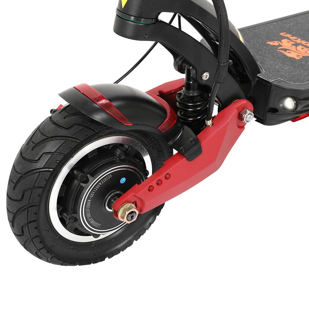 KUGOOKirin G1 Folding Electric Scooter 52V 1000W Motor Max Speed 65km/h Max 60km Range 18.2Ah Battery 10" Pneumatic Tire OLED Display Dual Disc Brake Led Light Aluminium alloy Body - Black