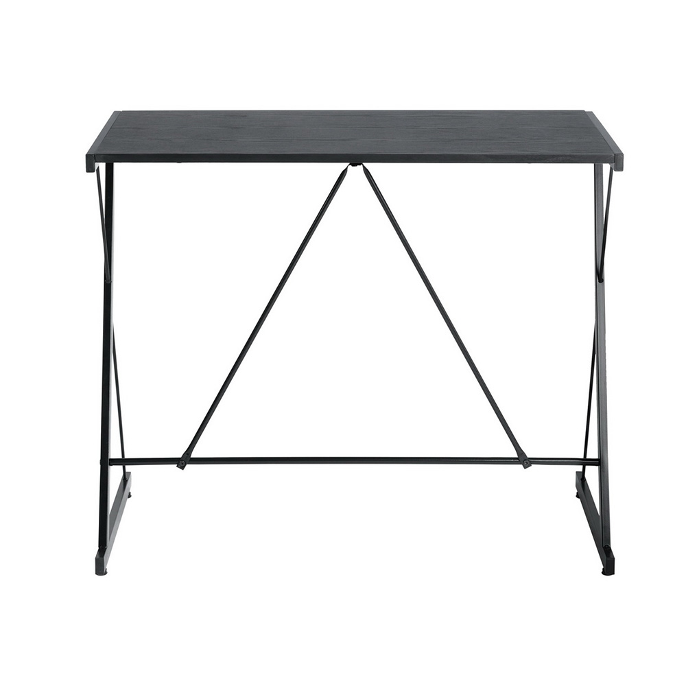 Home Office 35.4" Computer Desk with MDF Tabletop, and Z-Shaped Metal Frame, for Game Room, Office, Study Room - Black