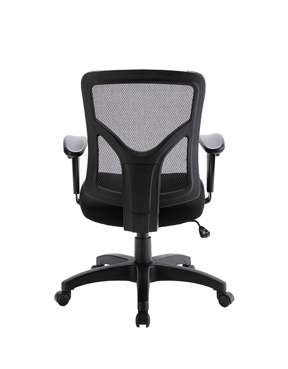 Home Office Nylon Mesh Adjustable Chair with Ergonomic Backrest and Casters - Black