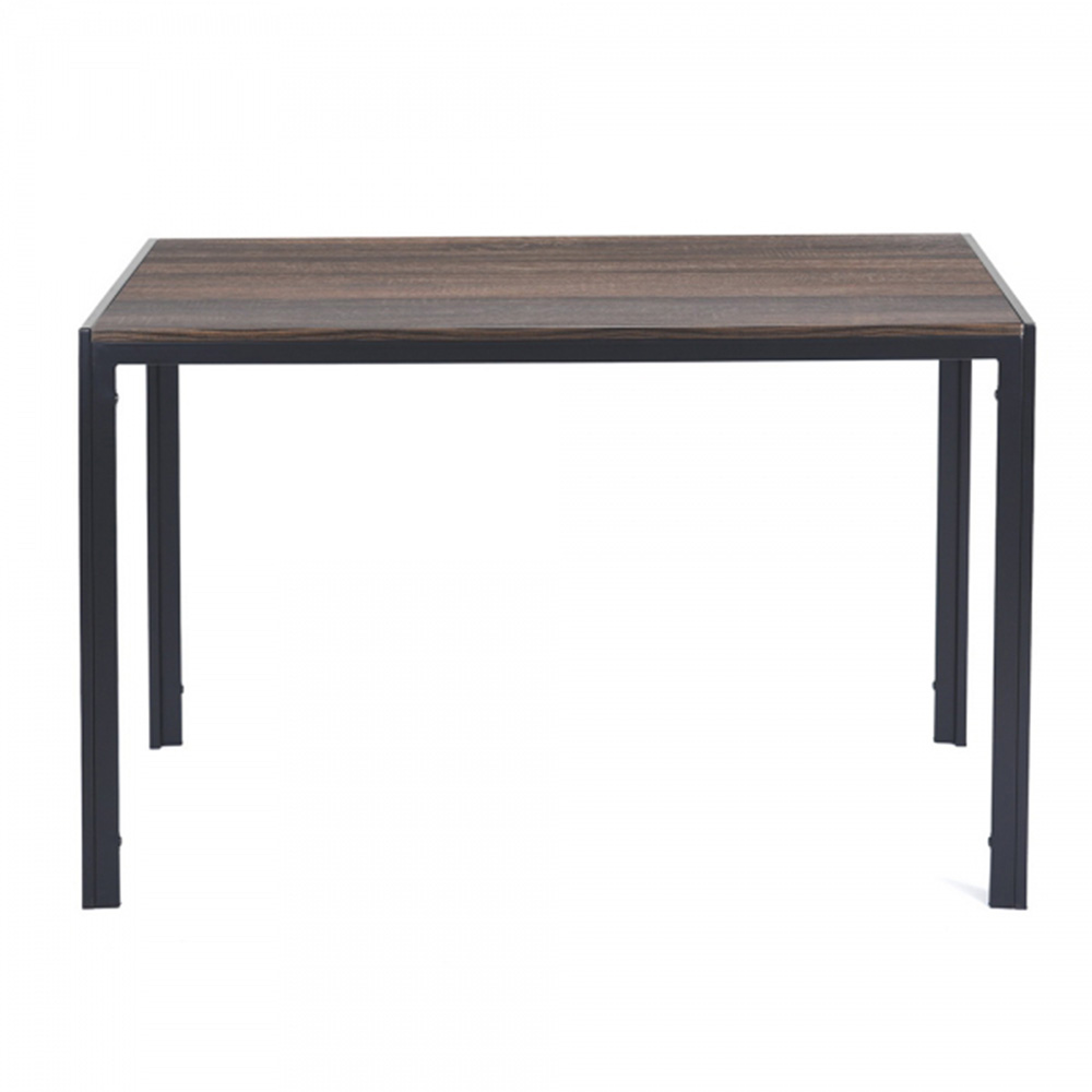 47.2" Square Dining Table with Wooden Tabletop and Metal Frame, for Restaurant, Cafe, Tavern, Living Room - Walnut