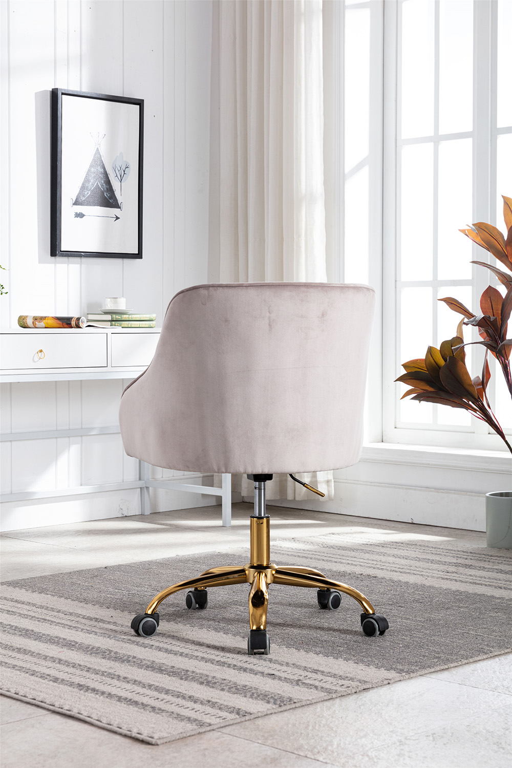 COOLMORE Modern Leisure Velvet Swivel Shell Chair Height Adjustable With Curved Backrest And Casters For Living Room, Bedroom, Dining Room, Office - Gray 9 COOLMORE Modern Leisure Velvet Swivel Shell Chair Height Adjustable with Curved Backrest and Casters for Living Room, Bedroom, Dining Room, Office - Gray