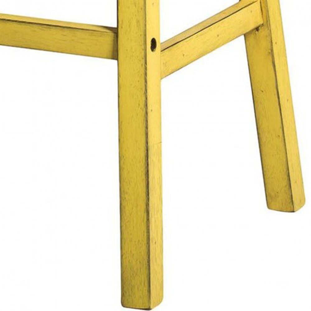 ACME Gaucho Counter Height Stool Set of 2, with Wooden Frame, for Restaurant, Cafe, Tavern, Office, Living Room - Yellow