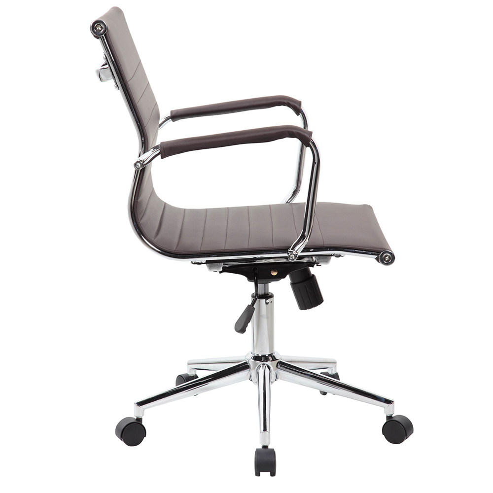 Techni Home Office Adjustable Rotatable Chair with Ergonomic Backrest and Lumbar Support - Brown