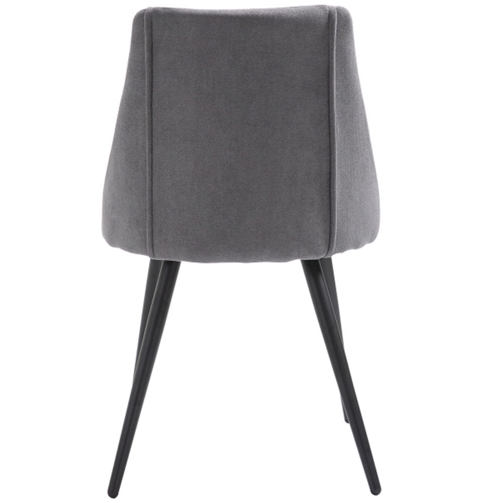 Velvet Upholstered Dining Chair Set of 2, with Curved Backrest, and Metal Legs, for Restaurant, Cafe, Tavern, Office, Living Room - Gray