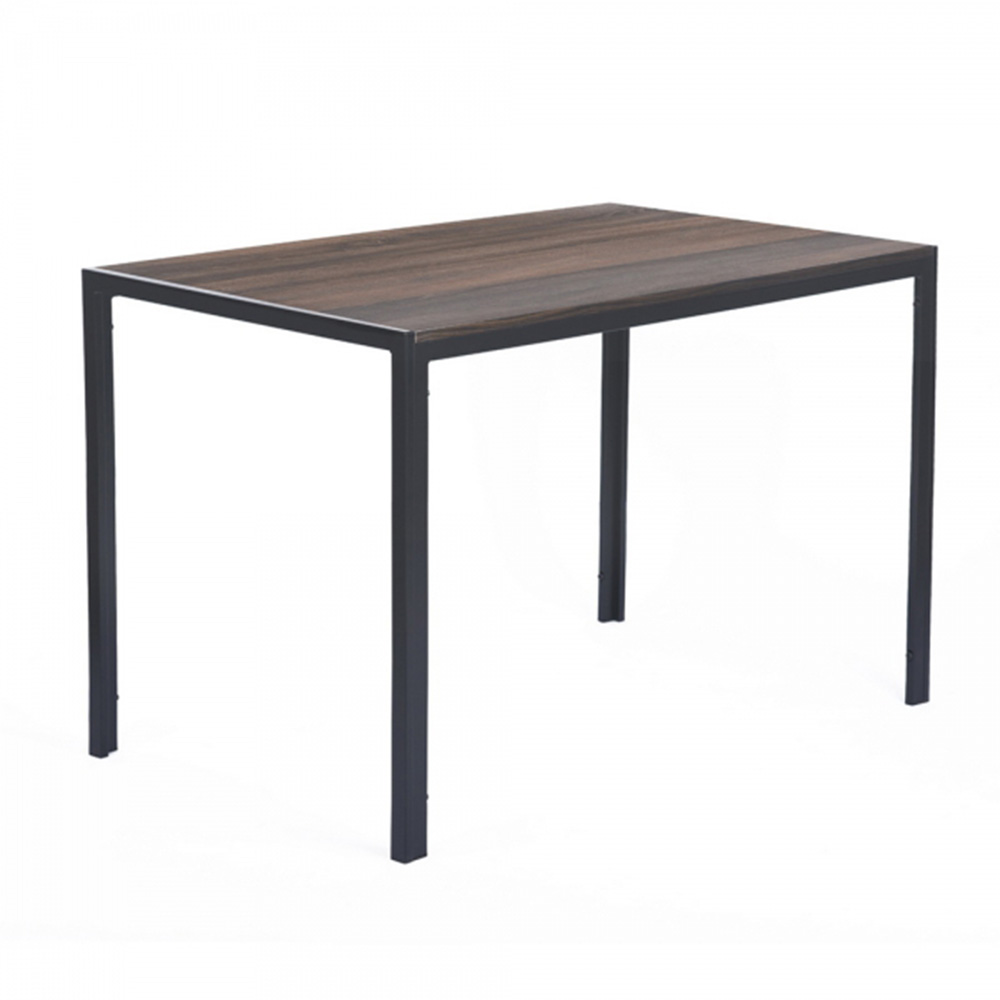 47.2" Square Dining Table with Wooden Tabletop and Metal Frame, for Restaurant, Cafe, Tavern, Living Room - Walnut