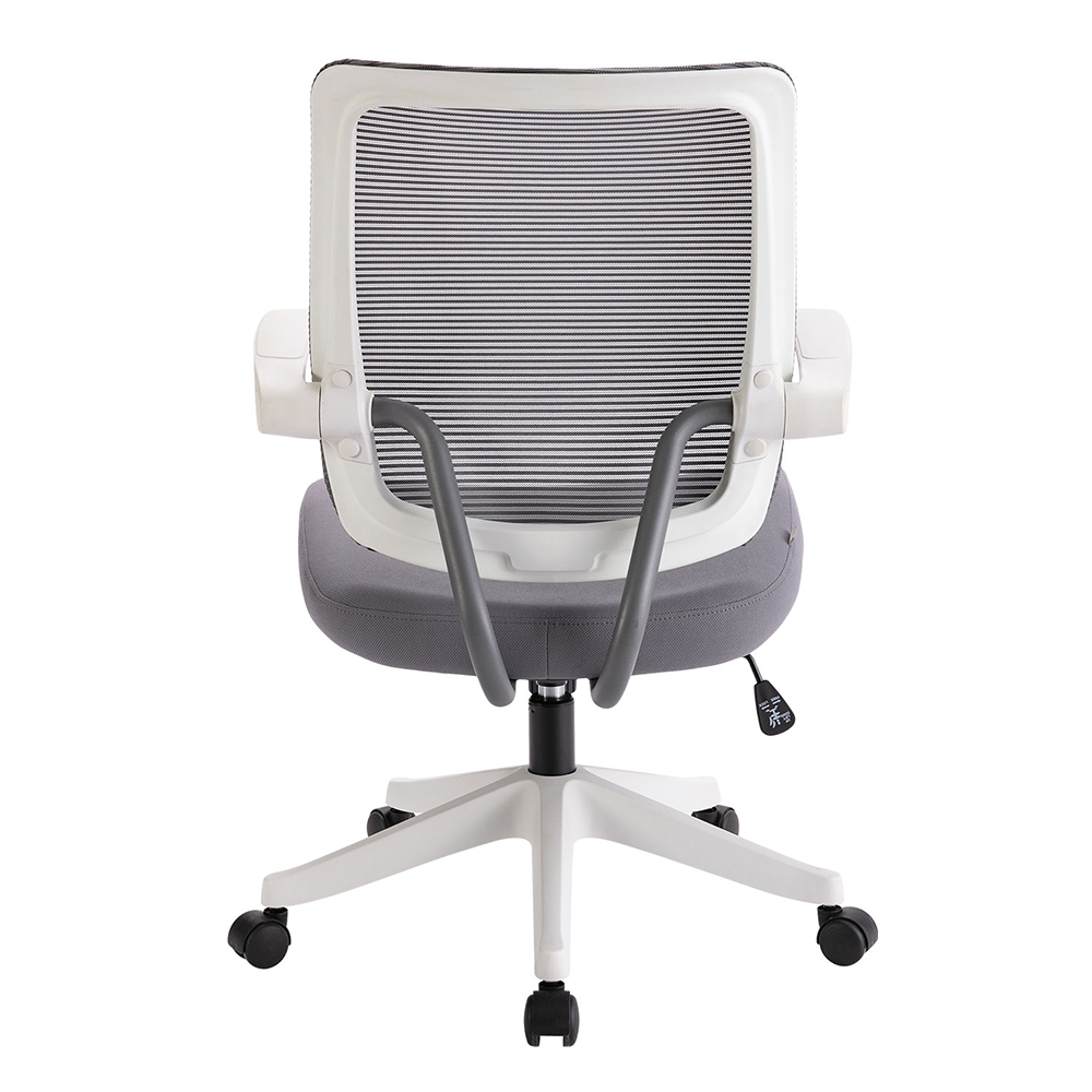 Home Office Mesh Adjustable Chair with Ergonomic Backrest and Casters - White