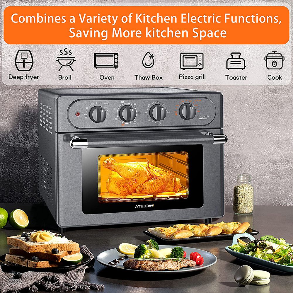 WEESTA KA23T Air Oven 23QT Capacity 1500W Power with Air Fry, Roast, Toast, Broil, Bake Function - Silver
