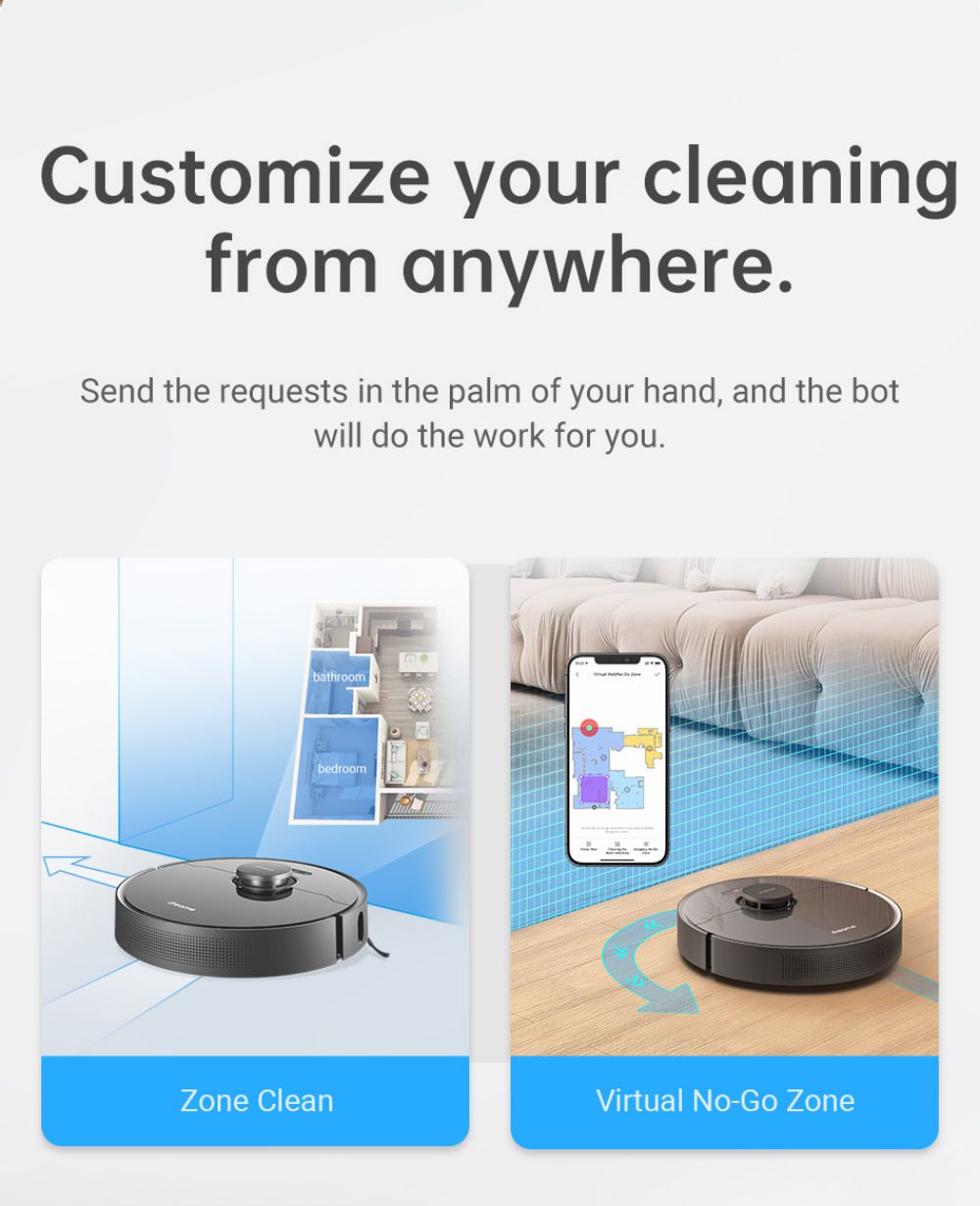 Dreame Bot Z10 Pro Robot Vacuum Cleaner 4000Pa Suction LDS and Line Laser Obstacle Avoidance 4000ml Dust Bag 150 Minutes Running Time for Carpets, Tiles, Hard Floors - Black