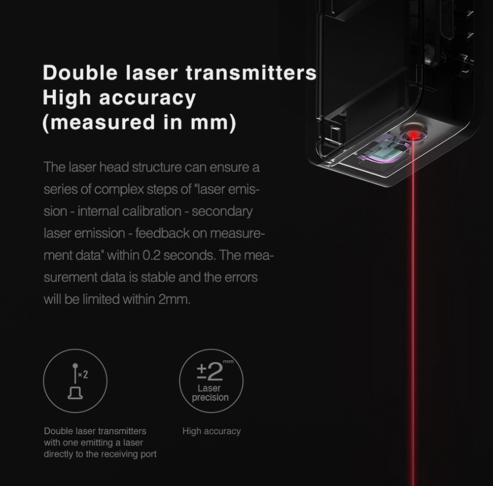Télémètre laser intelligent HOTO 30M avec écran OLED