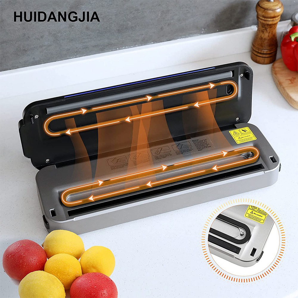 Huidangjia Multifunctional Vacuum Sealing Machine Four Modes with LED Control Panel - Black