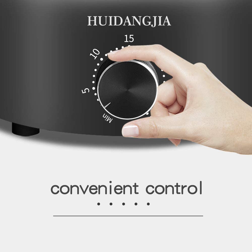 HUIDANGJIA Vertical Multifunctional Smokeless Electric Oven 1100W Power with Timing Function Easy to Operate and Clean - Black