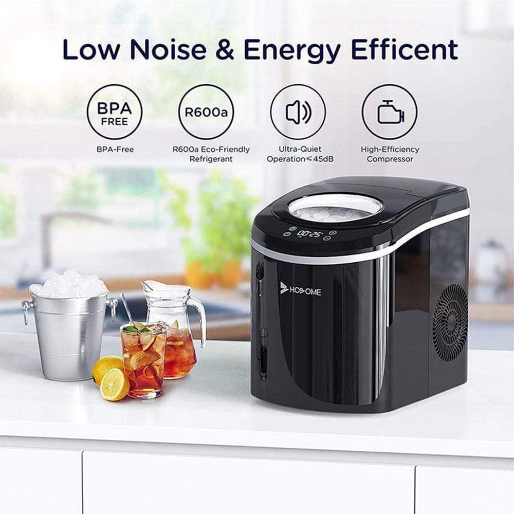 HOSOME DBJ12AL Portable Desktop Ice Maker 2.1L Water Tank Black