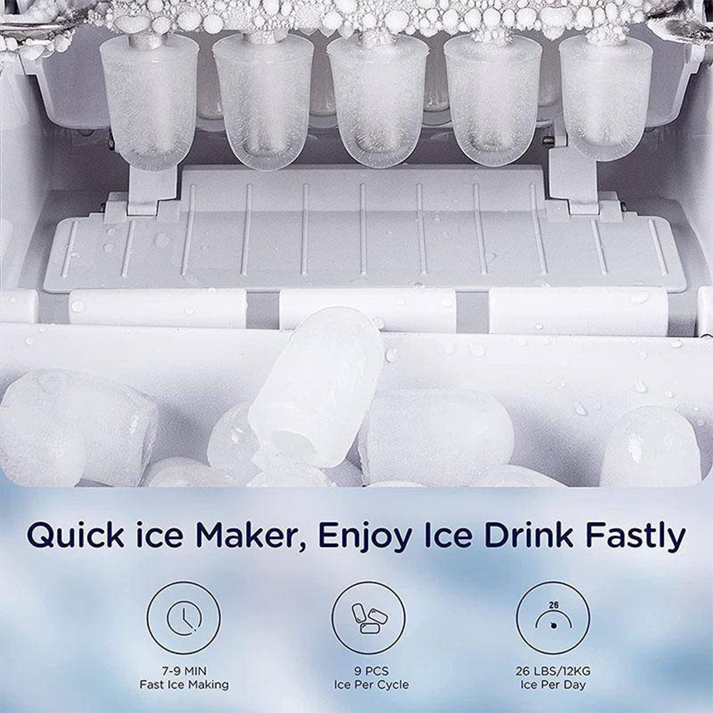 HOSOME DBJ12AL Portable Desktop Ice Maker 2.1L Water Tank Black