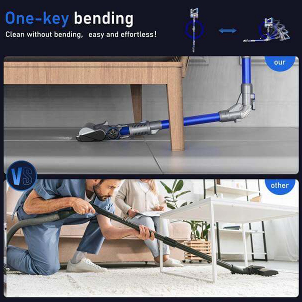 Hosome S107 Handheld Cordless Vacuum Cleaner 160w Power Blue