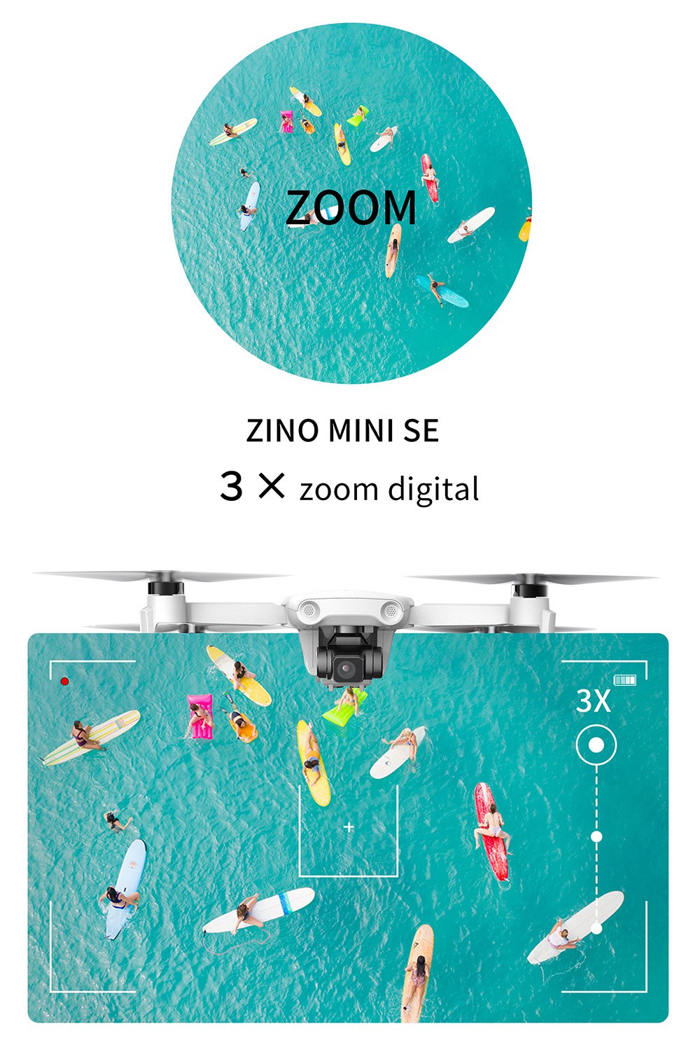 Hubsan Zino Mini SE GPS 6KM RC Drone with 4K 30fps Camera 3-axis Gimbal 45mins Flight Time AI Tracking - Two Batteries with Bag