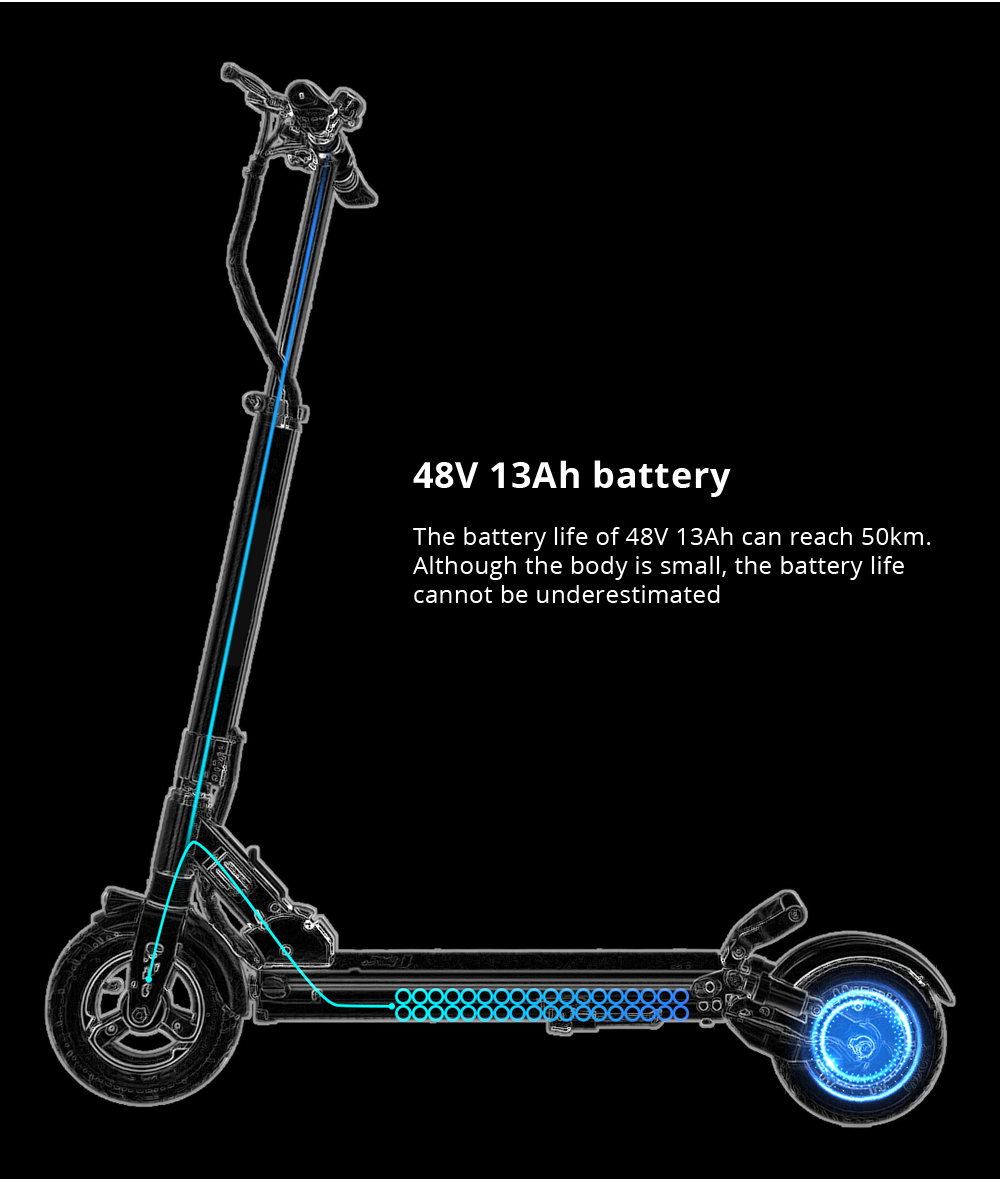 KUGOO KIRIN X1 opvouwbare elektrische scooter 8.5 inch band 48V 600W borstelloze motor 13Ah batterij Max snelheid 37km / u OLED-display 50KM lange afstand IP54 120KG belasting aluminiumlegering body - zwart