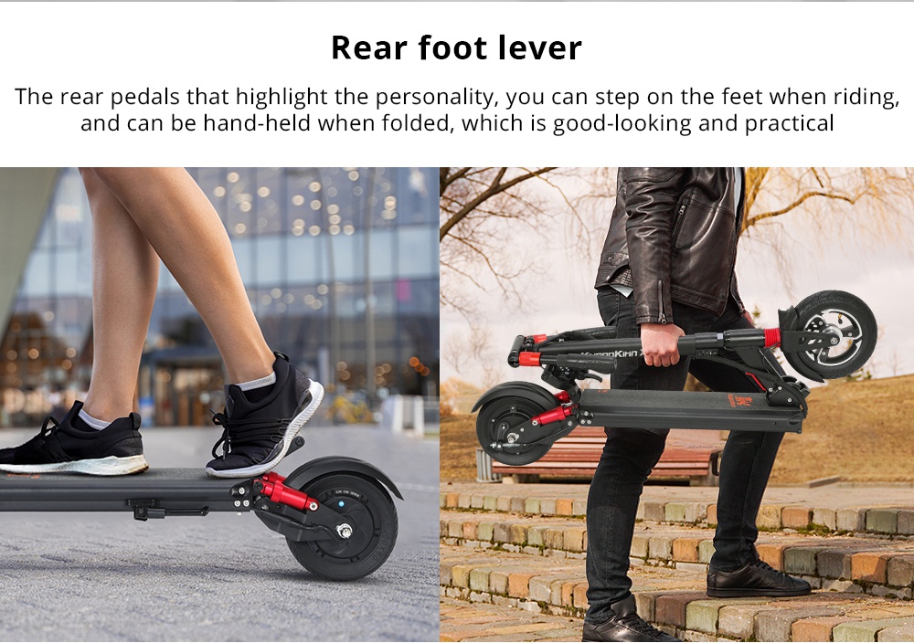 KUGOO KIRIN X1 Folding Electric Scooter 8.5 inch Tire 48V 600W Brushless Motor 13Ah Battery Max Speed 37km/h OLED Display 50KM Long Range IP54 120KG Load Aluminium alloy Body - Black